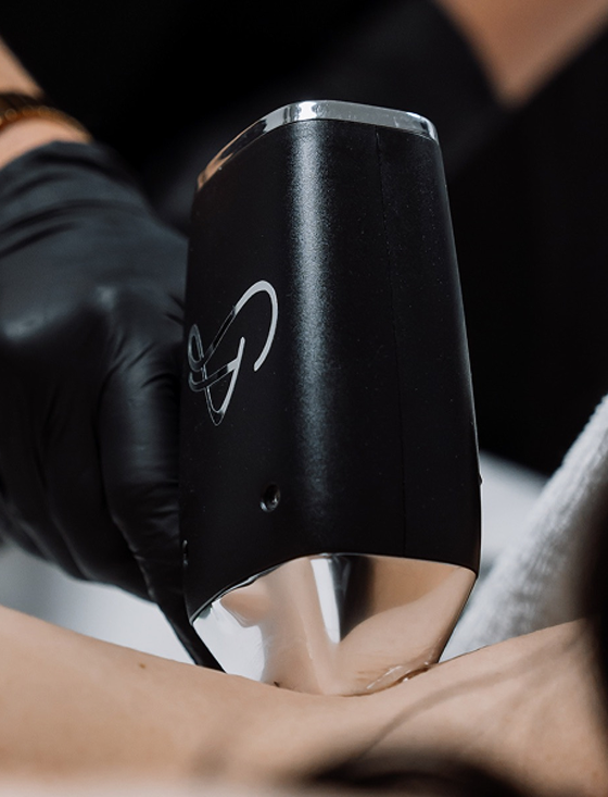 The Laser Base treatment handpiece in use