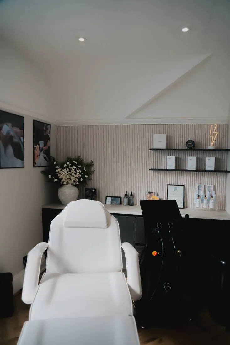 Treatment room at The Laser Base Harrogate with the Lumiere Elite laser